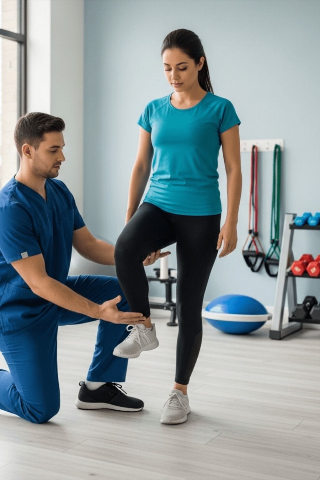 Lower limb pain and joint rehabilitation physiotherapy treatment for hip, knee, ankle, and foot pain relief, mobility improvement, and muscle strengthening.